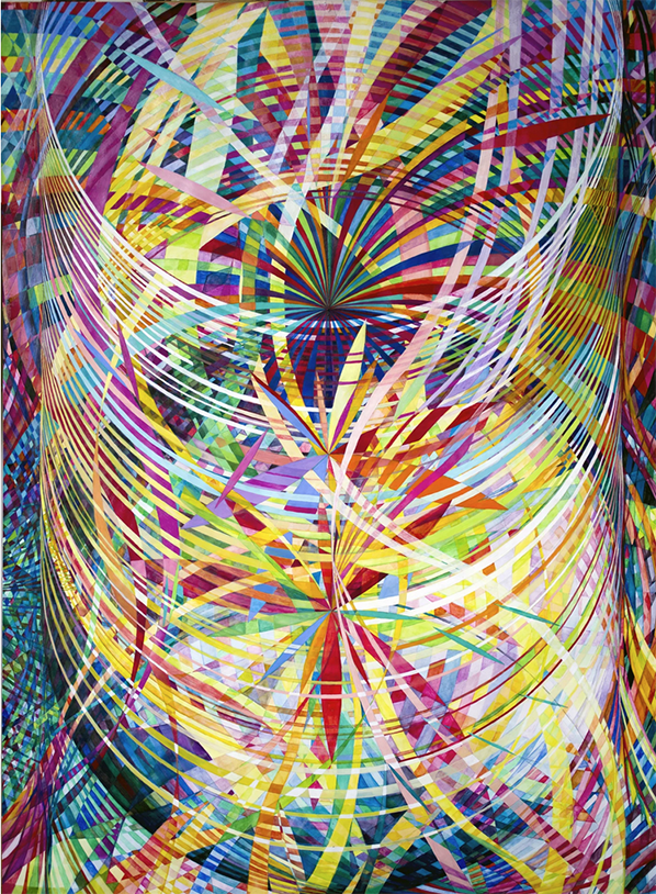Lorien Suarez-Kanerva, Wheel within a Wheel 50, 2008, watercolor and gouache, 62  x 45 inches