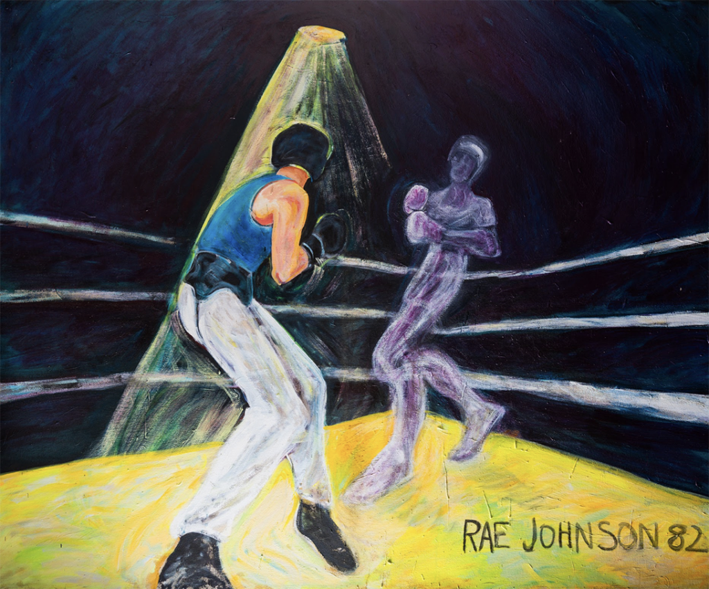 Rae Johnson, The Opponent 1982, Acrylic on Canvas, 167.6 x 203.2 cm