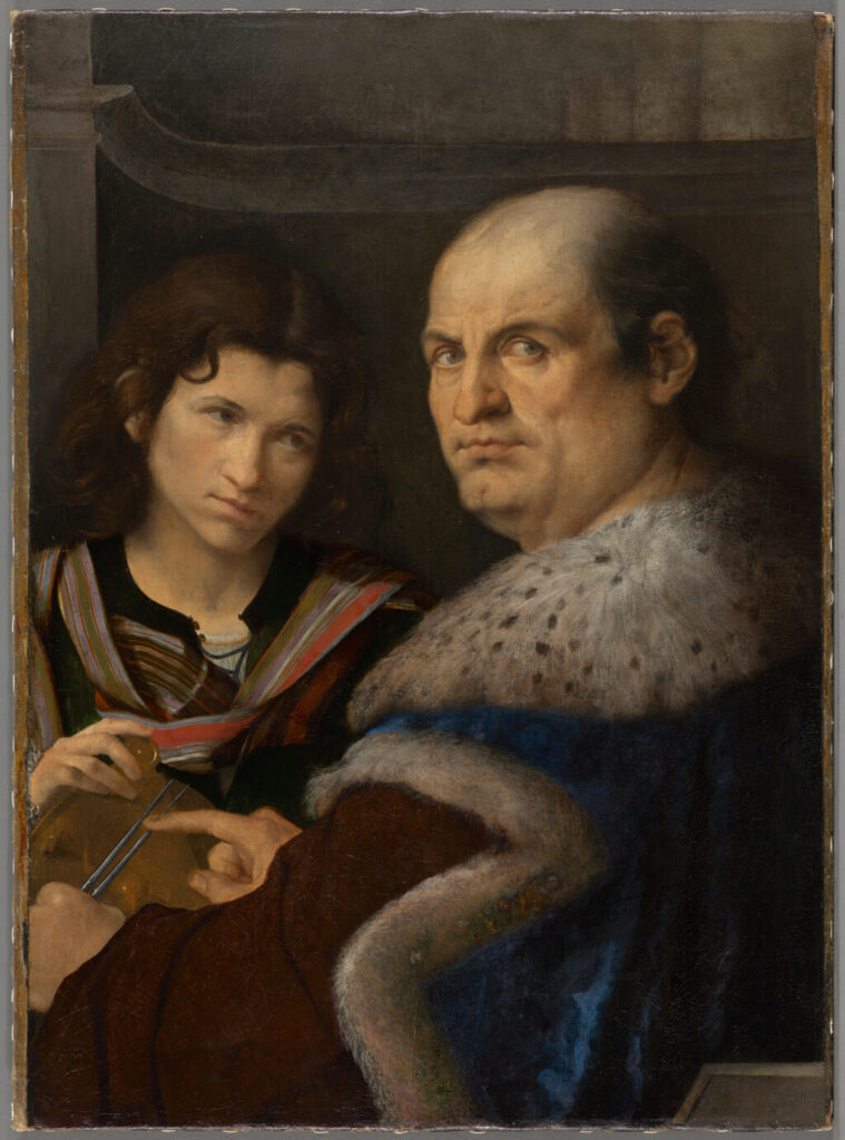 Giorgio da Castelfranco (Giorgione), Portrait of Giovanni Borgherini and Trifone Gabriele, 1509/1510, oil on canvas