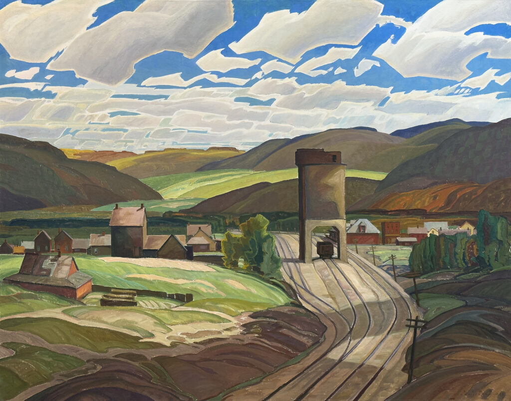 Canadian artist Group of Seven Member Franklin Carmichael (1890-1945) Coal Chute, 1942, oil on board, 38 x 48 inches courtesy Cowley Abbott Art Auctioneers