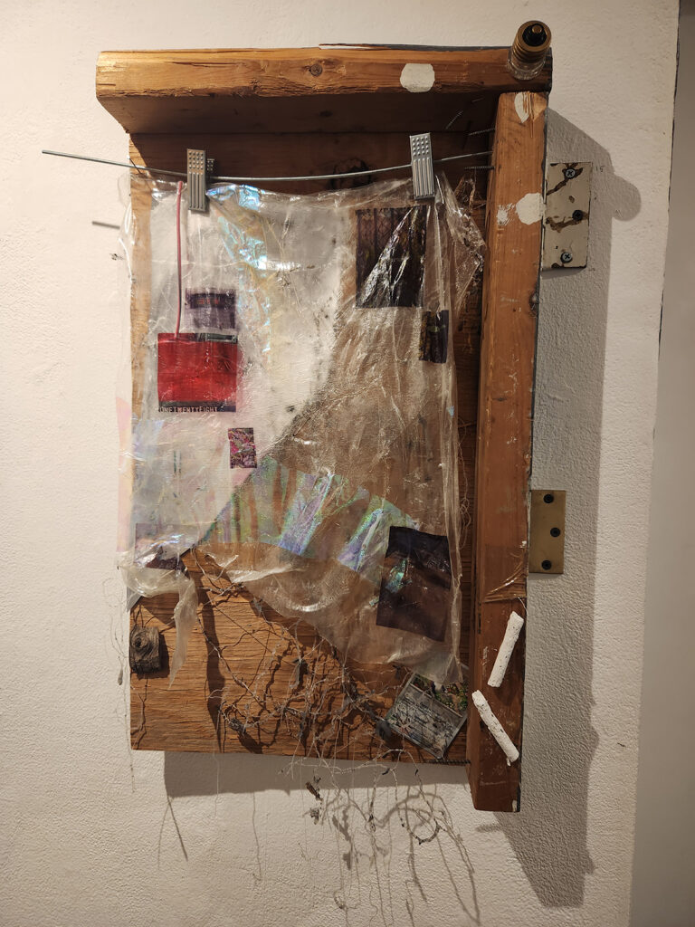 Himeka Murai - “After Slope (LES)” (2025), Mixed media with discarded slope from gallery onetwentyeight, 24 x 14 x 3.5 inches