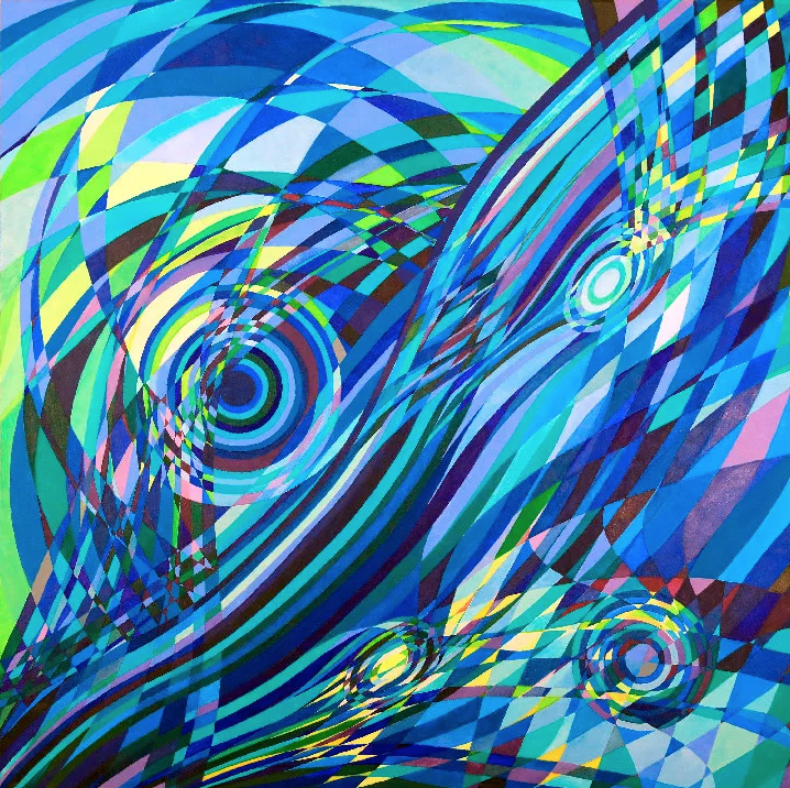 Lorien Suarex-Kanerva, Elan Flow 5 (2019) Acrylic, 60 x 60 inches