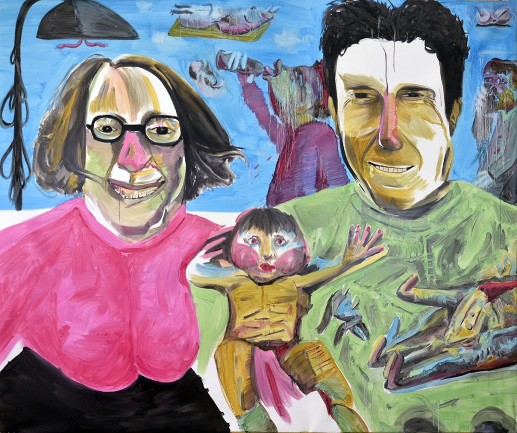 Luís Almeida, Happy Family (2025), oil on canvas, 160 x 190 cm, 63 x 74 ¾ inches