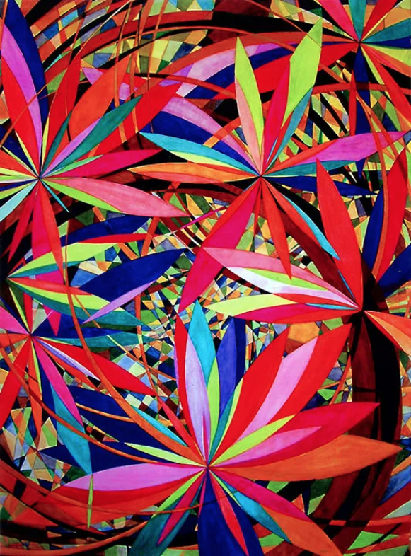 Lorien Suarex-Kanerva, Wheel within a Wheel 47 (2007) Watercolor and gouache on Arches hot press paper,
62 x 45 inches