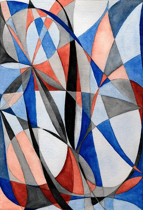 Lorien Suarex-Kanerva, Wheel within a Wheel 69 (2009) Watercolor and gouache, 12 x 9 inches