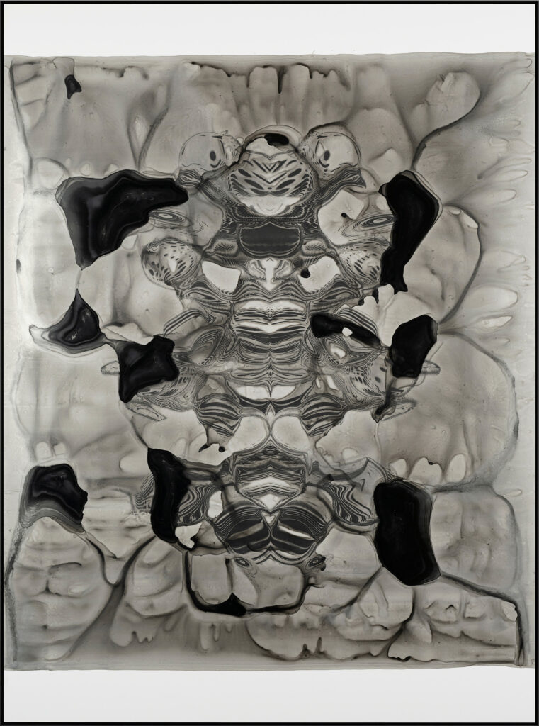 Jeffrey Bishop, Fathom Compression #18, 2020, acrylic and ink on synthetic substrate, 60 x 44 inches