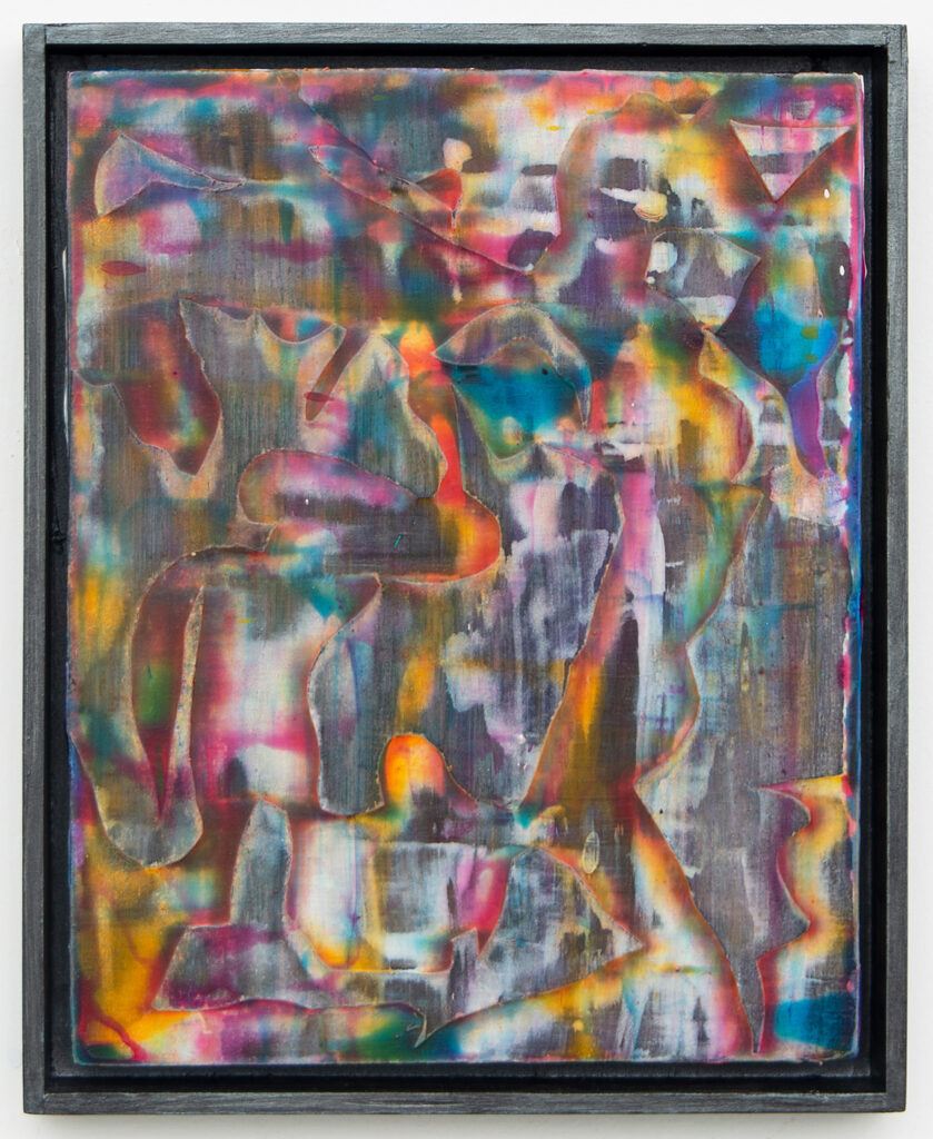 Mason Dowling, Ptarmigan, 2024, acrylic and paper on wood panel with artist-made wood frame, 11 x 9 inches