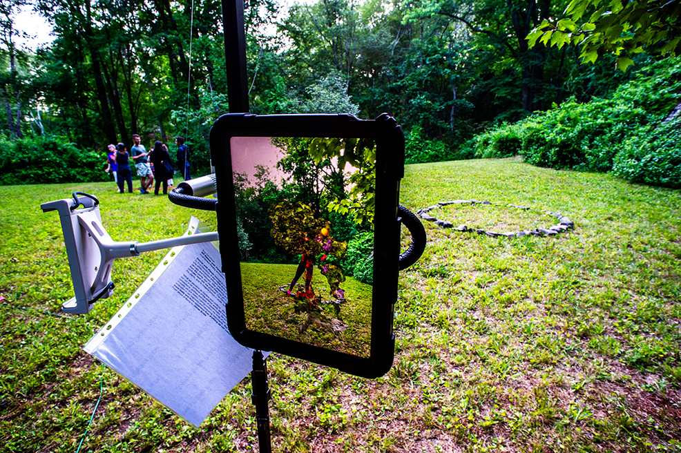 Eva Davidova, “AR Dancer with Plants” (2024), augmented reality animation, dimensions variable. Photo Credit: Chunbum Park