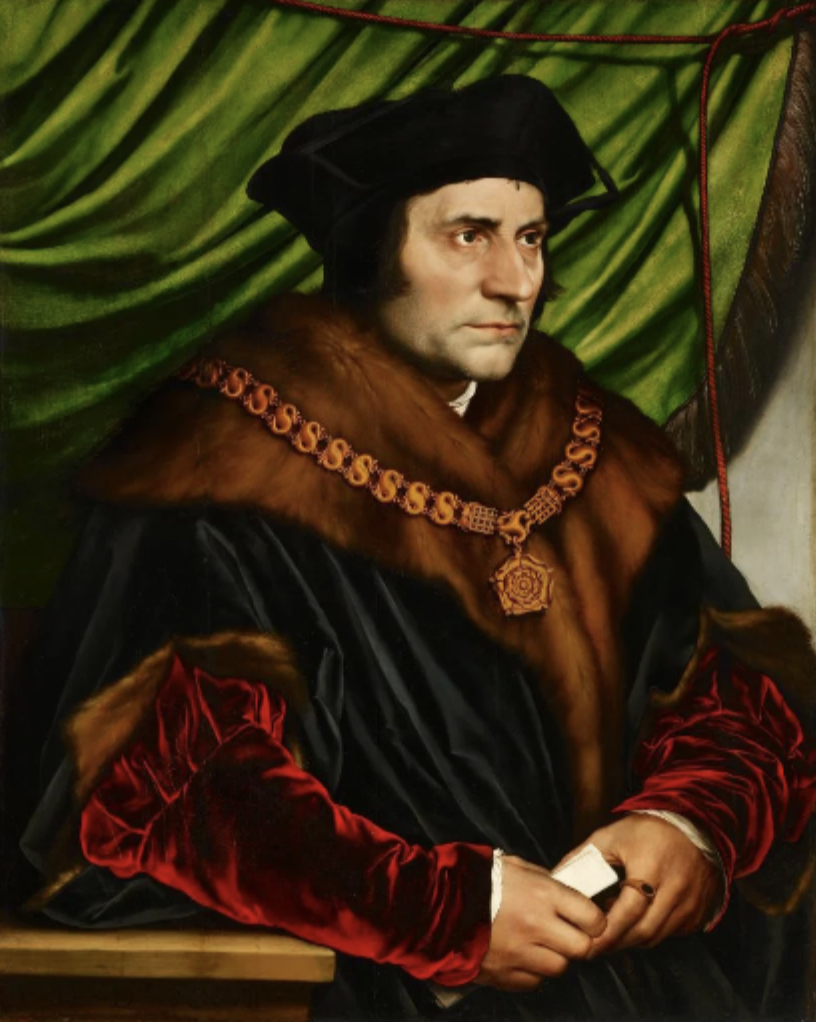 Hans Holbein the Younger (1497-1543), Sir Thomas More, 1527, Oil on oak panel, 29-1/2 x 23-3/4 inches