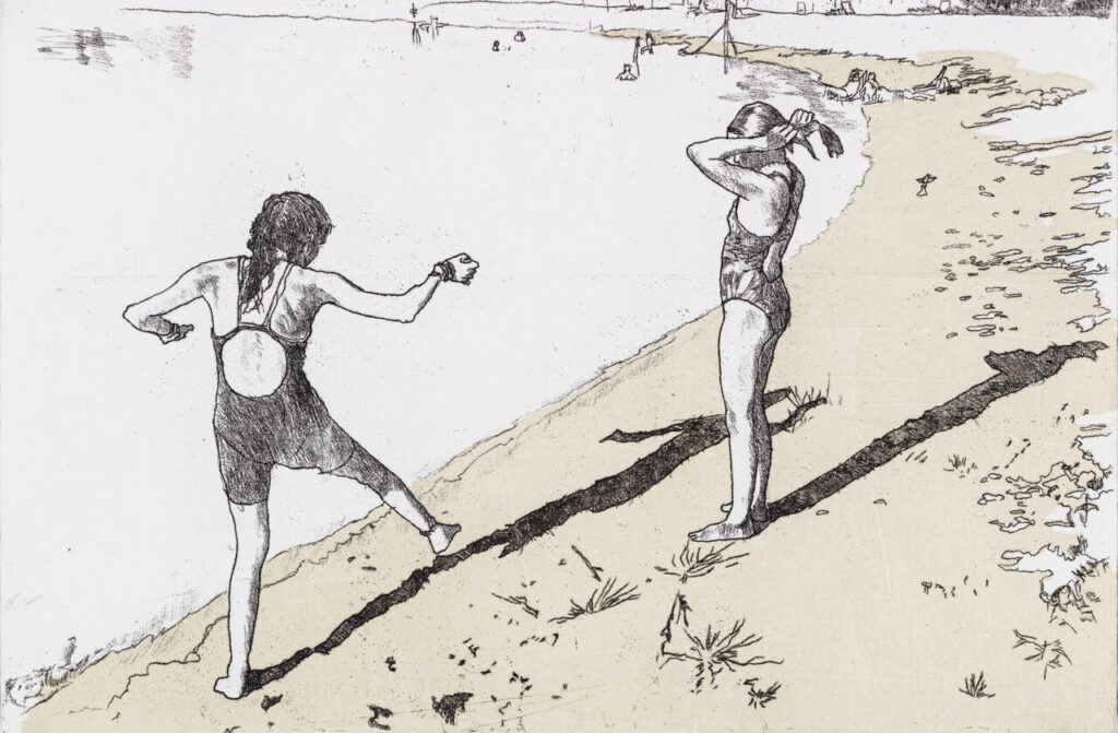 János Barta: Super 8 Unstable, 2025, soft-ground on paper, 19.7 x 29.7 cm
