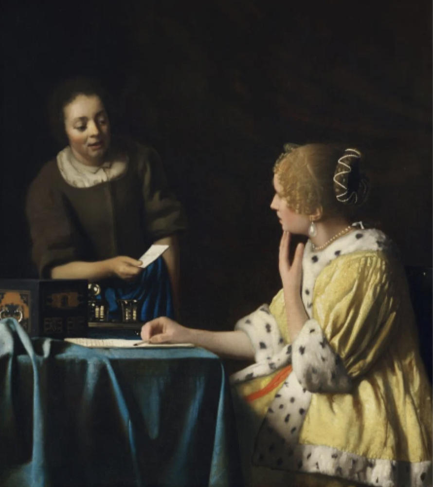 Johannes Vermeer (1632-1675), Mistress and the Maid, 1664-67, Oil on canvas, 35-1/2 x 31 inches


