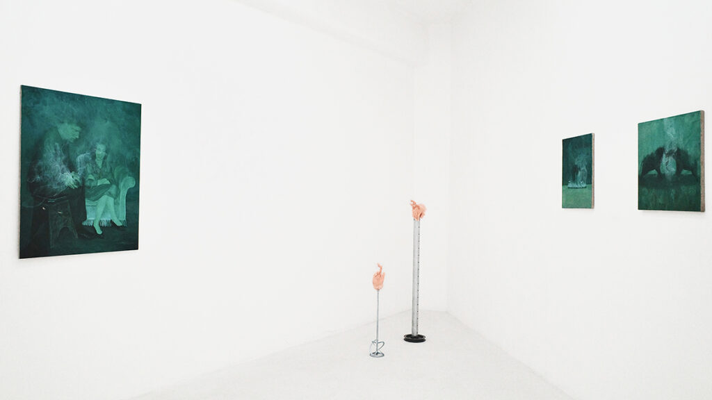Installation view of He Spoke To The Birds, Rome. Artists: Diego Azzola, Huang Zhe. Curated by Fanfan Yuxuan Fan. Courtesy of AAIE and FanFlus