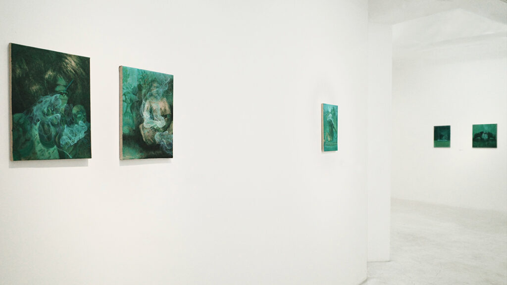 Installation view of He Spoke To The Birds, Rome. Artist: Zhe Huang. Curated by Fanfan Yuxuan Fan. Courtesy of AAIE and FanFlus.