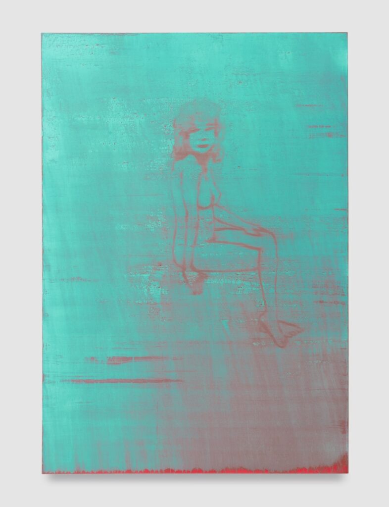 Anna-Maria Škroba, Neither-Nor (Bolshaya), 2025, oil on jute, 90½ x 63 inches
