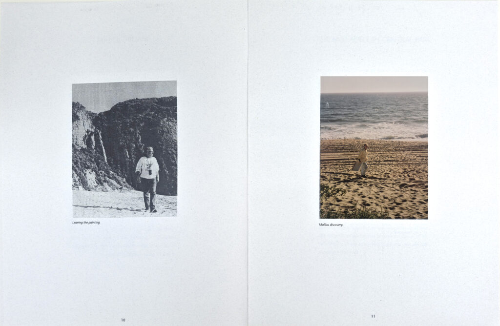 Steve Rockwell, The Abandoned Paintings, 1995, limited handmade book work. Leaving the painting (left), Malibu Discovery (right)