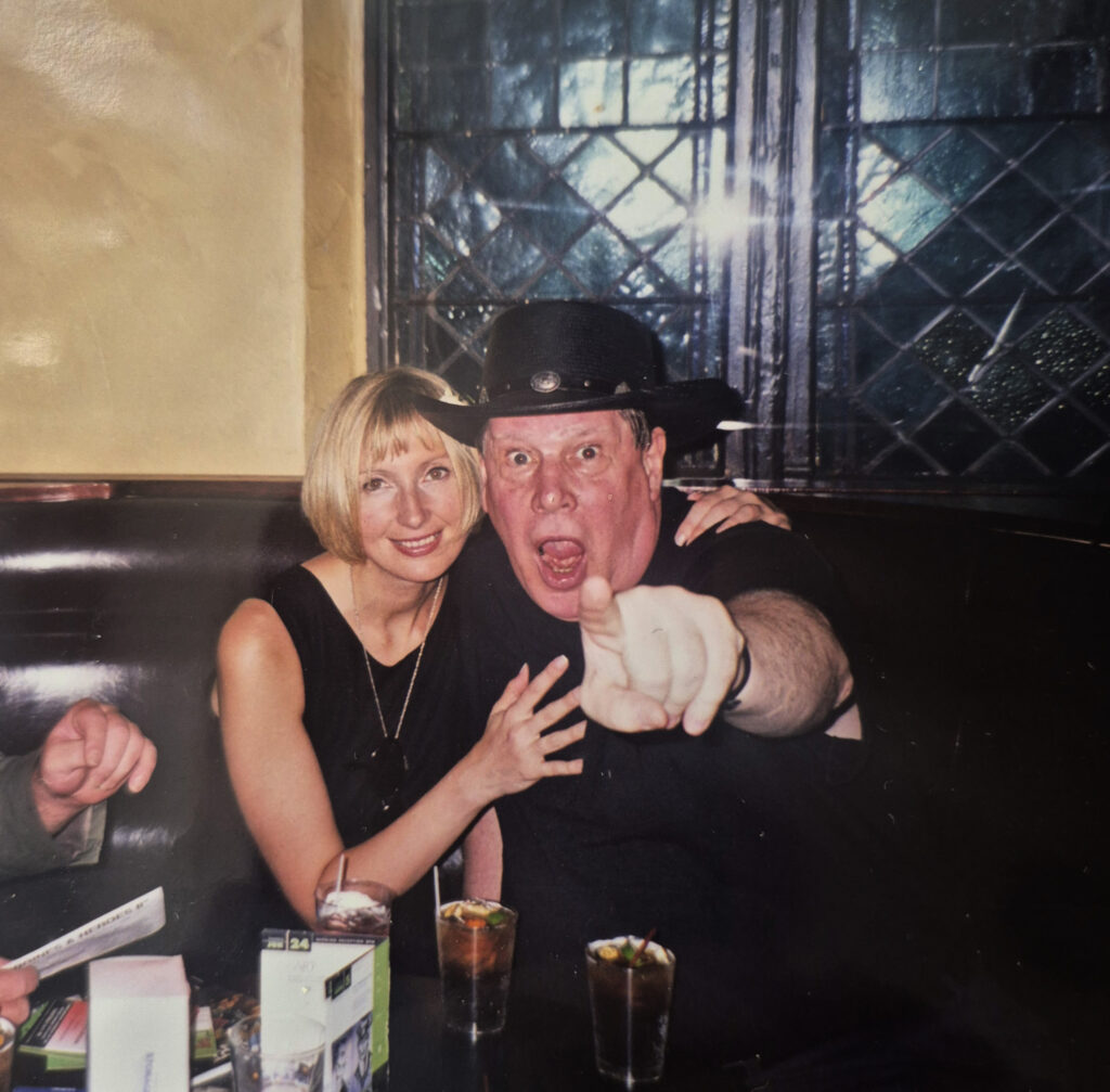 Willloughby Sharp & Friend at Limelight Club dArt International release and exhibition. Photo by Steve Rockwell