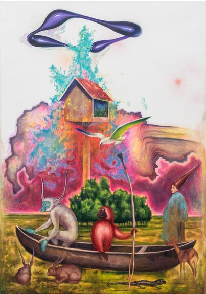 Zsolt Frenczy: It’s time (Itt az idő), 2020, oil on canvas, 170 x 120 cm