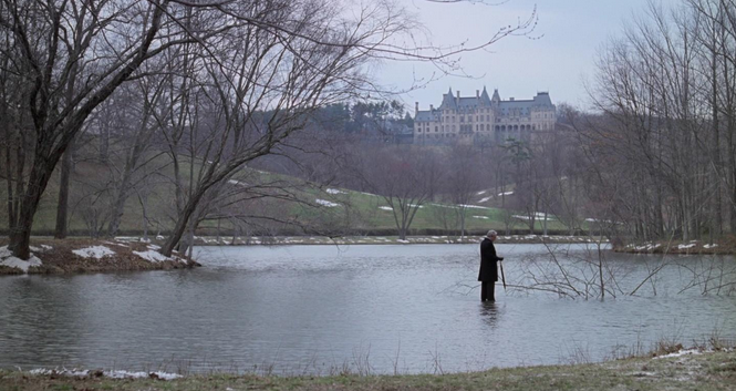 Peter Sellers as Chance walking across water in the 1979 film adaptation of Being There directed by Hal Ashby