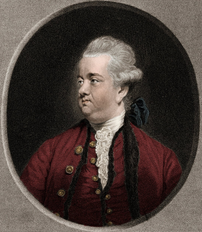 Edward Gibbon (1737-1794), 19th century engraving, derived from the 1779 portrait by Sir Joshua Reynolds