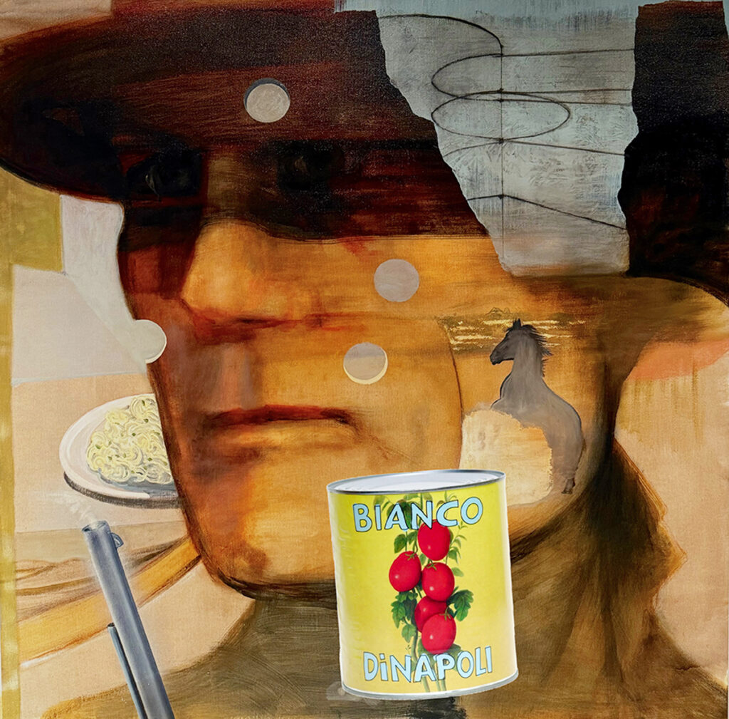 Timothy McDowell, Spaghetti Western, 2024, oil on panel, 48 x 48 inches