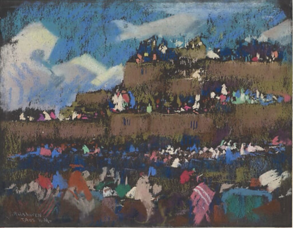 Julius Rolshoven, Fiesta in Taos, 1917, pastel on paper, 19-7/8 x 13-7/8 inches. Collection of The Metropolitan Museum of Art, NYC, New York